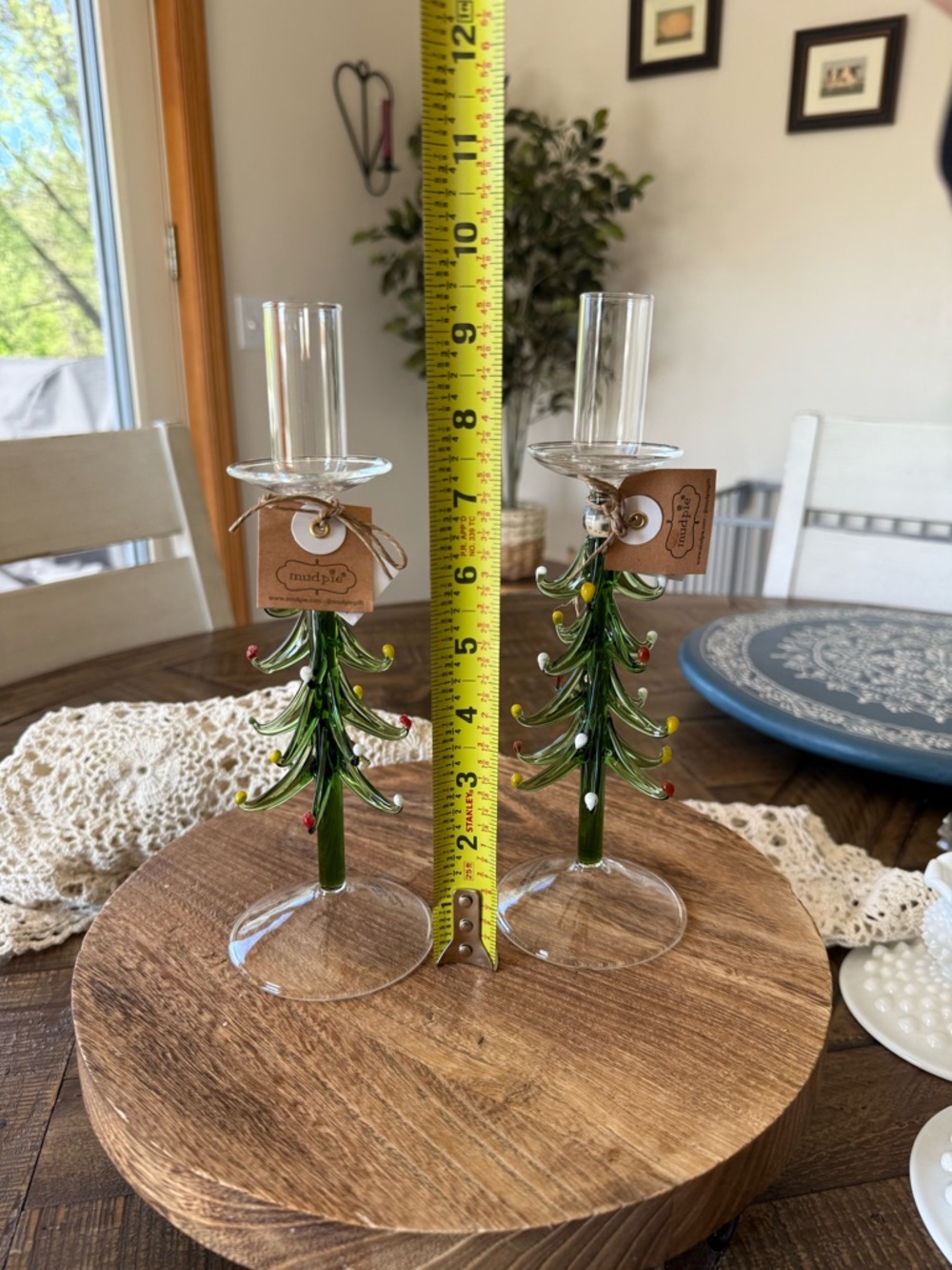 Mud Pie Large Tree Taper Candle Holders , NWT - Picture 4 of 5